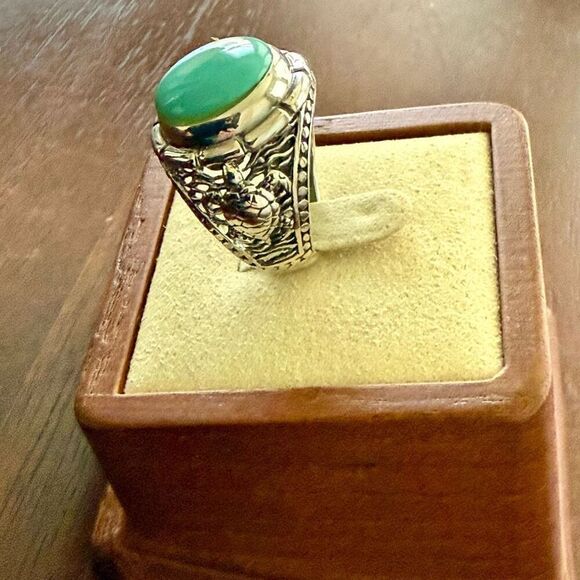 Mojave Blue Turquoise Turtle Motif Statement Ring Bold Southwestern Style New - Picture 3 of 6